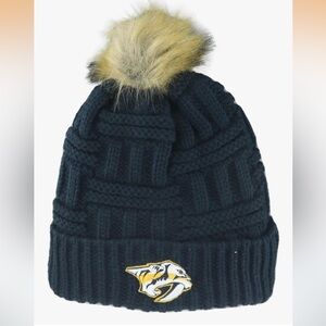NWT ZHATS NHL Women's Beanie Faux Fur Pom Nashville Predators